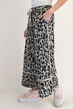 Load image into Gallery viewer, Easel Leopard Print Terry Knit Pants in Sage Grey
