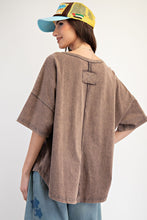 Load image into Gallery viewer, Easel Mineral Washed Top with Studded Western Graphic Patch in Ash Mocha

