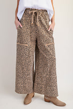 Load image into Gallery viewer, Easel Animal Print Terry Knit Pants in Camel ON ORDER

