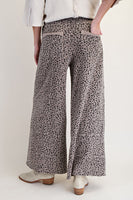 Easel Animal Print Terry Knit Pants in Ash Mocha ON ORDER