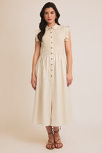 Load image into Gallery viewer, Gilli Solid Color Smocked Top Midi Dress in Cream
