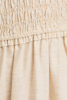 Gilli Solid Color Smocked Top Midi Dress in Cream