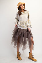 Load image into Gallery viewer, Easel Terry Knit Patchwork Sweatshirt in Beige
