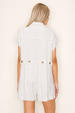 Load image into Gallery viewer, White Birch Solid Color Linen Blend Romper in Oatmeal
