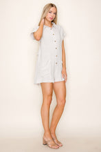 Load image into Gallery viewer, White Birch Solid Color Linen Blend Romper in Oatmeal
