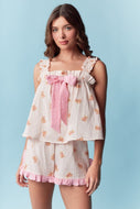RARERAW Teddy Bear Print Pajama Set in Taupe
