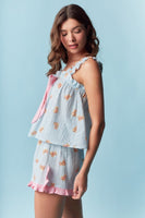 RARERAW Teddy Bear Print Pajama Set in Blue