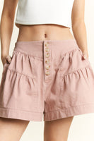Jade By Jane High Waisted Pleated Shorts in Pink