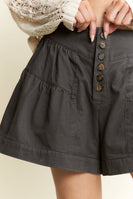 Jade By Jane High Waisted Pleated Shorts in Charcoal