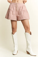 Jade By Jane High Waisted Pleated Shorts in Pink