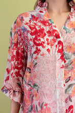 Load image into Gallery viewer, GiGio Floral Print Button Down Top in Fuchsia Mix
