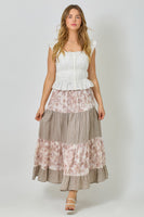 Mystree Mixed Media Skirt in Cappuccino Mix