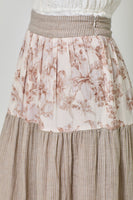 Mystree Mixed Media Skirt in Cappuccino Mix