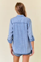 Doe & Rae Lightweight Chambray Top in Light Denim
