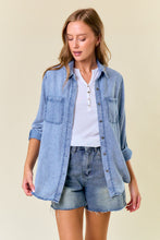 Load image into Gallery viewer, Doe &amp; Rae Lightweight Chambray Top in Light Denim
