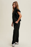 Wishlist Scuba Top and Pants Set in Black