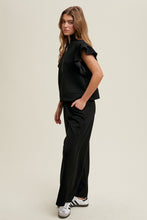 Load image into Gallery viewer, Wishlist Scuba Top and Pants Set in Black
