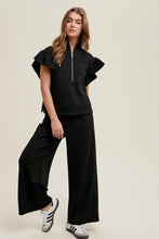 Load image into Gallery viewer, Wishlist Scuba Top and Pants Set in Black
