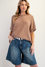 Load image into Gallery viewer, Easel OVERSIZED Thermal Knit top in Coffee
