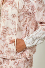 Load image into Gallery viewer, Mystree Printed Double Gauze Hoodie Jacket in Cappucinno
