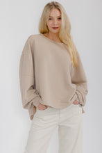 Load image into Gallery viewer, Star Drop OVERSIZED Solid Color Textured Top in Taupe
