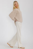 Star Drop OVERSIZED Solid Color Textured Top in Taupe