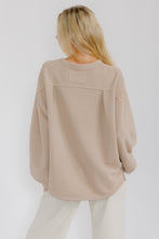 Load image into Gallery viewer, Star Drop OVERSIZED Solid Color Textured Top in Taupe
