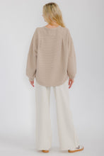 Load image into Gallery viewer, Star Drop OVERSIZED Solid Color Textured Top in Taupe
