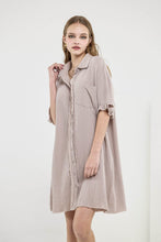 Load image into Gallery viewer, NoaBoa Frayed Edge Gauze Dress in Taupe
