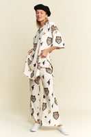 Jade by Jane Tiger Print Set in Off White