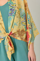 Mystree Print Mix Kimono in Yellow