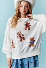 Load image into Gallery viewer, Peach Love Multi Colored American Teddy Bear Sweatshirt in Off White
