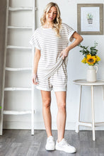 Load image into Gallery viewer, HEIMISH Jacquard Striped Top in Cream/Taupe

