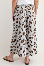 Load image into Gallery viewer, Easel Leopard Print Mineral Washed Terry Knit Pants in Stone Grey
