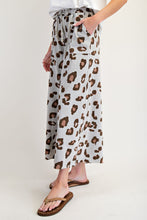 Load image into Gallery viewer, Easel Leopard Print Mineral Washed Terry Knit Pants in Stone Grey
