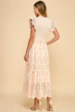 Load image into Gallery viewer, TCEC Eyelet Lace Maxi Dress in Beige
