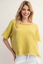 Load image into Gallery viewer, ee:some Mineral Washed Cotton Gauze Top in Avocado
