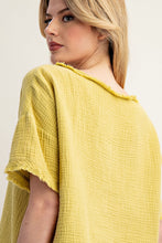 Load image into Gallery viewer, ee:some Mineral Washed Cotton Gauze Top in Avocado
