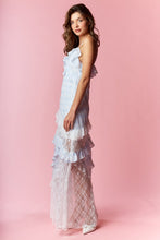 Load image into Gallery viewer, RARERAW Coquette Print and Lace Slim Fit Maxi Dress in Blue
