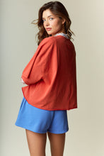 Load image into Gallery viewer, RARERAW Oversized Cropped American Flag Top in Red
