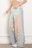 BlueVelvet Multi Contrasting Wide leg Pants in Dusty Sky Multi