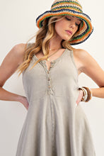 Load image into Gallery viewer, Easel Mineral Washed Solid Color Jumpsuit in Sage Grey

