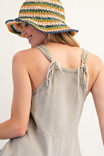 Load image into Gallery viewer, Easel Mineral Washed Solid Color Jumpsuit in Sage Grey
