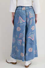 Load image into Gallery viewer, Easel Washed Floral Print Chambray Pants in Light Denim
