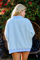 BucketList Graphic Print Sweatshirt "PILATES" with Reversible "YOGA" Print in Heather Grey