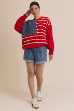Load image into Gallery viewer, Gilli American Flag Patched Sweatshirt in Red-Multi
