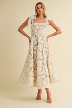 Load image into Gallery viewer, Klesis 3D Floral Lace Midi Dress in Cream
