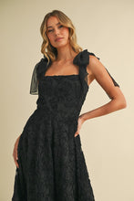 Load image into Gallery viewer, Klesis 3D Floral Lace Midi Dress in Black
