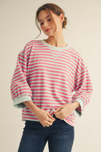 Load image into Gallery viewer, Jodifl Contrasting Color Striped Top in Pink
