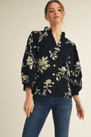Jodifl Floral Jacquard Top in Black